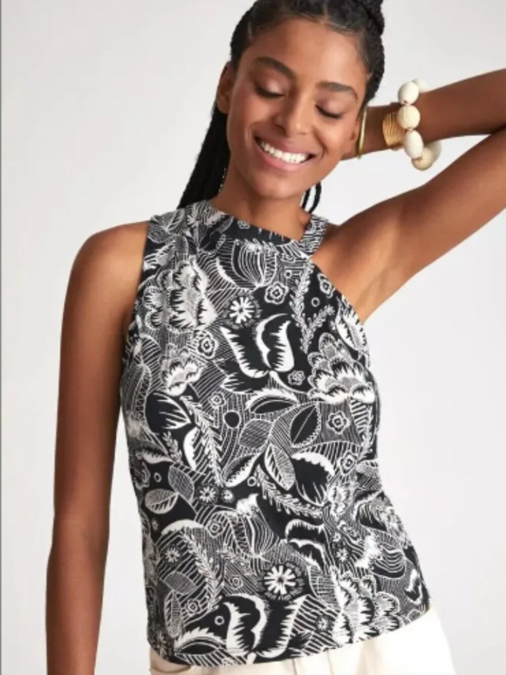 Excellent Condition - Anthropologie Asymmetrical Cutout Tank, size XS